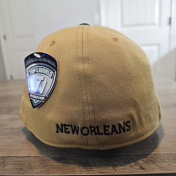 New Orleans Saints Fitted Hat Cap NFL Two Tone Trumpet White Gold One Size  B - Picture 4 of 9